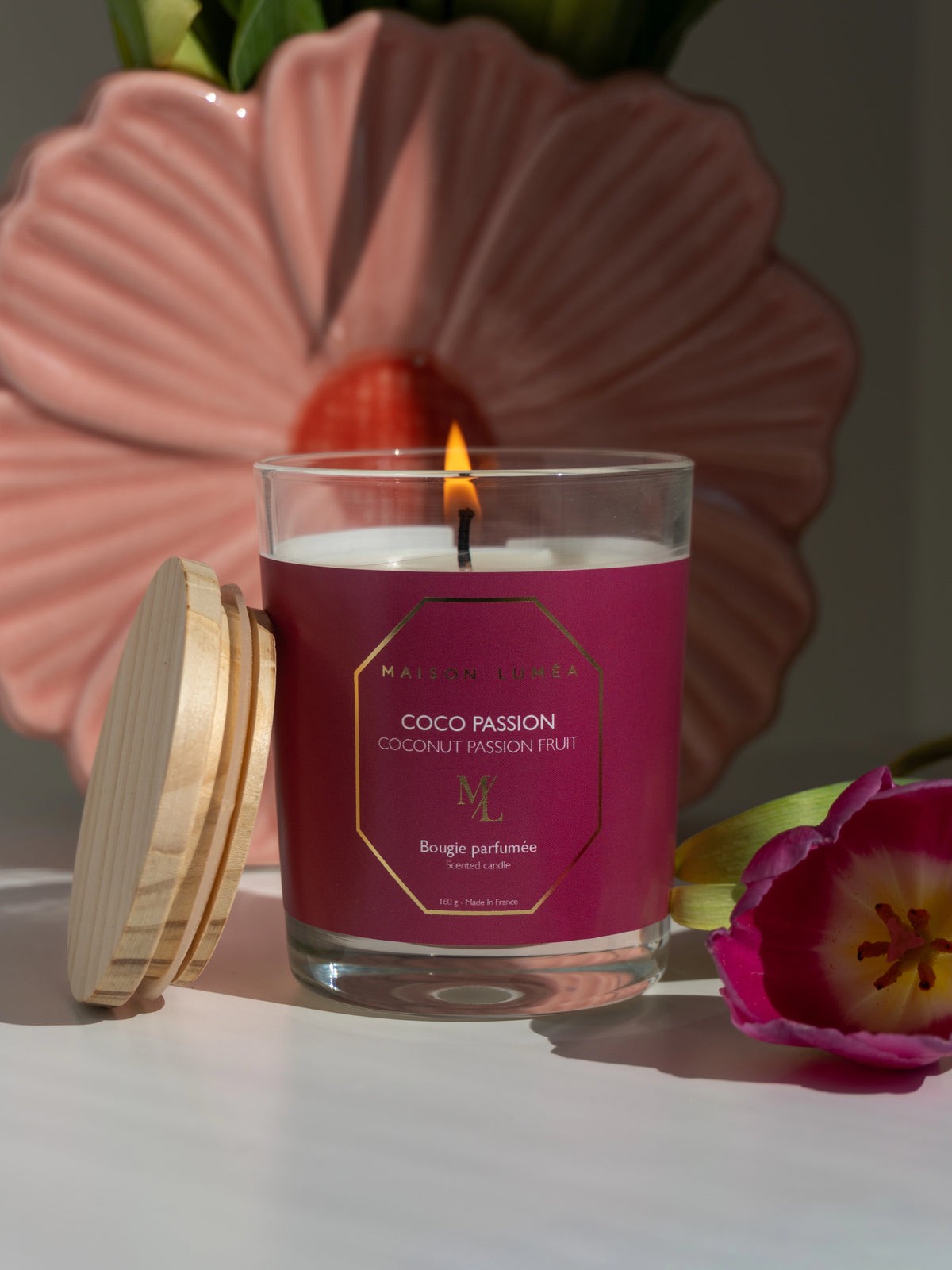 Bougie parfumée Maison Luméa Coco Passion, fabriquée en France