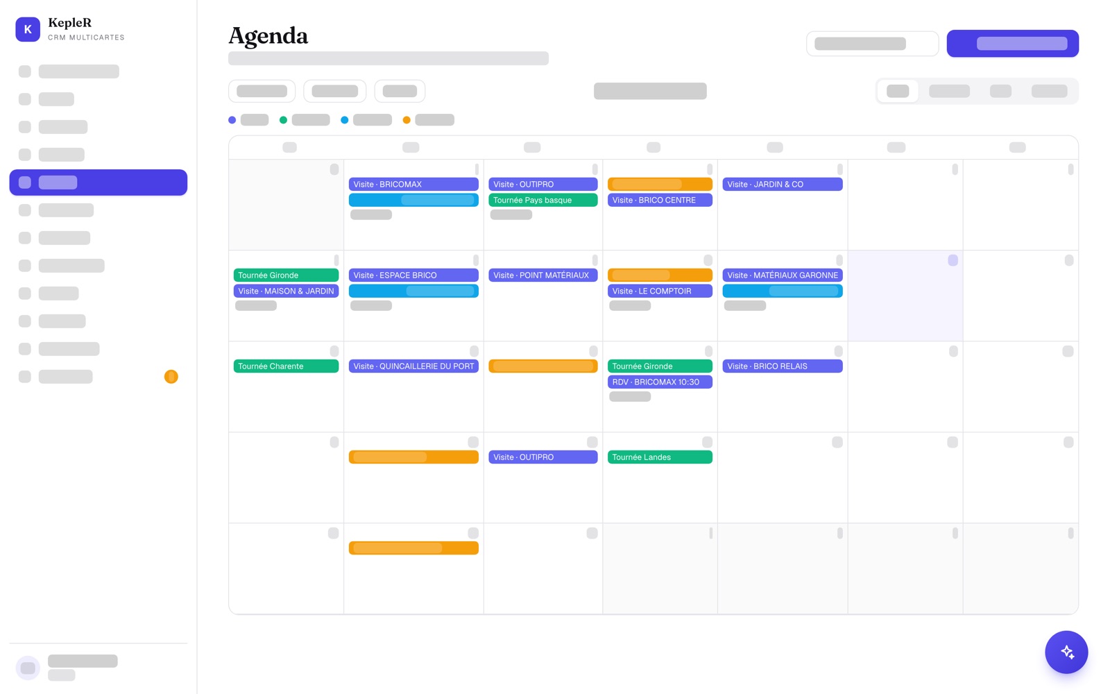 Agenda des visites et tournées dans KeplerCRM