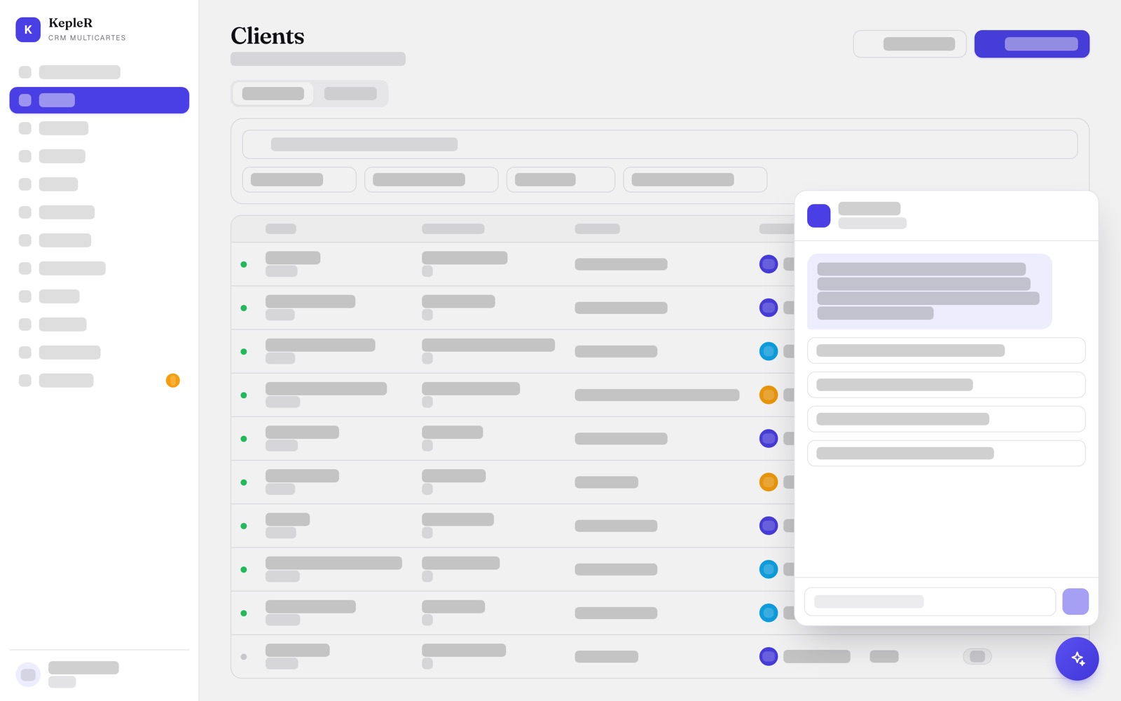 Portefeuille clients dans KeplerCRM