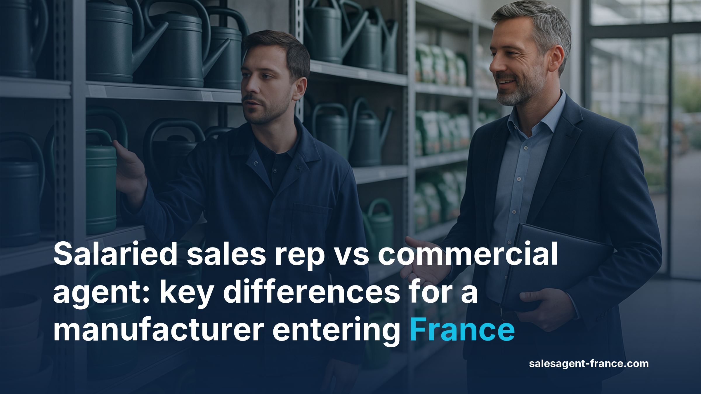 Comparison table: salaried sales representative versus commercial agent for distributing products in France