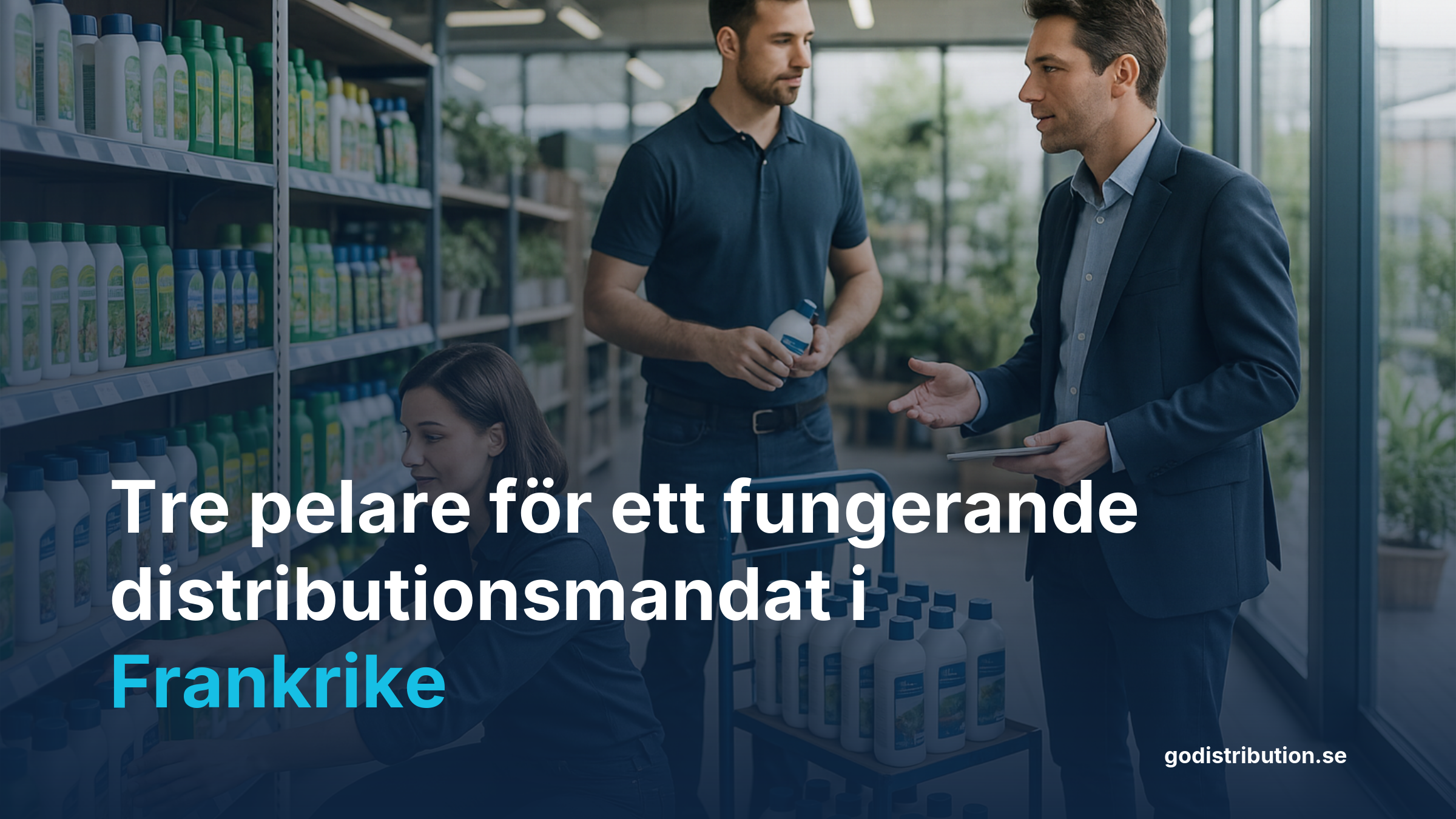 Tre pelare för exklusivt distributionsavtal Frankrike byggvaruhus järnhandel handelsagent