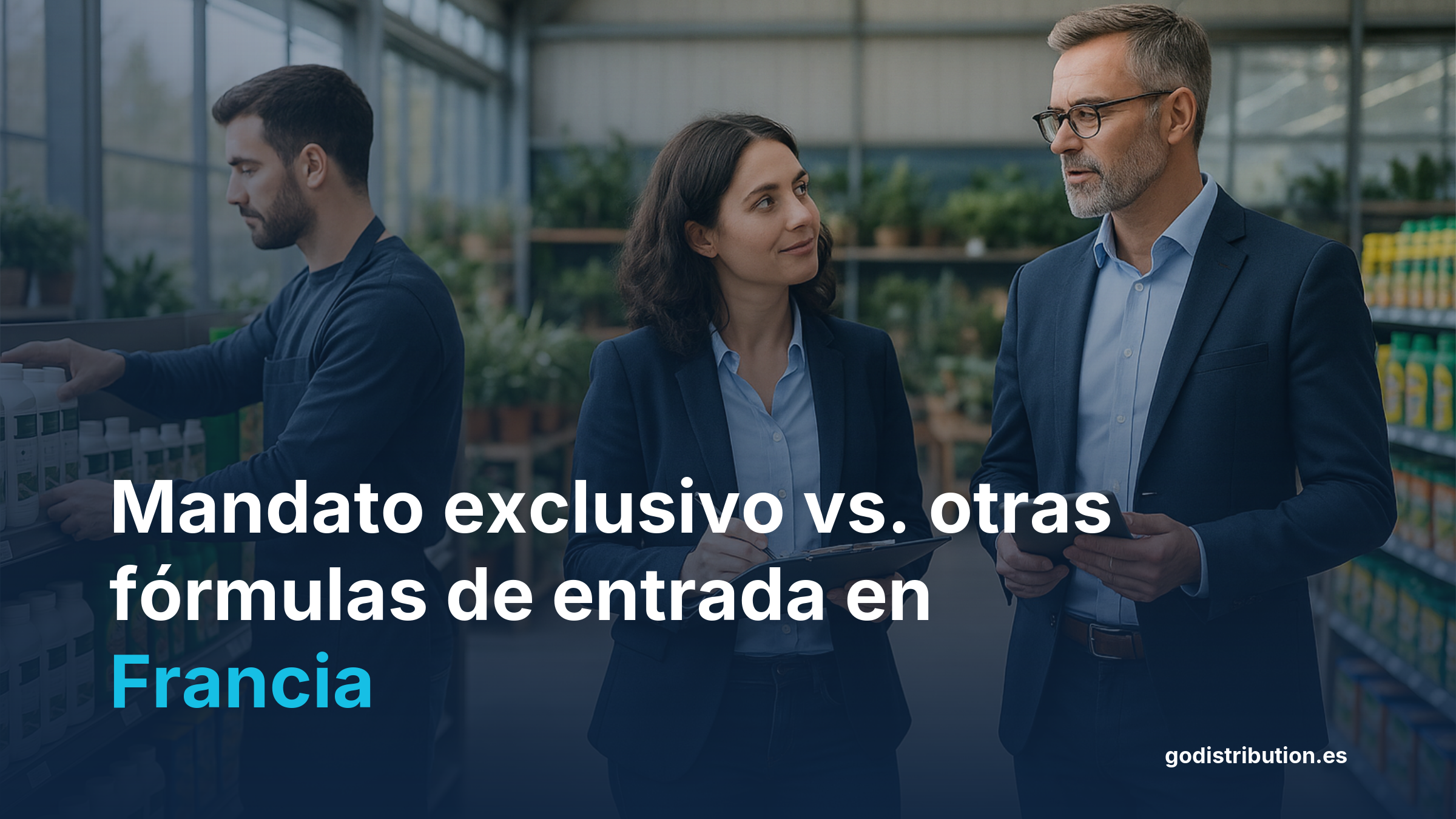 Comparativa mandato distribución exclusiva agente comercial Francia grandes superficies bricolaje