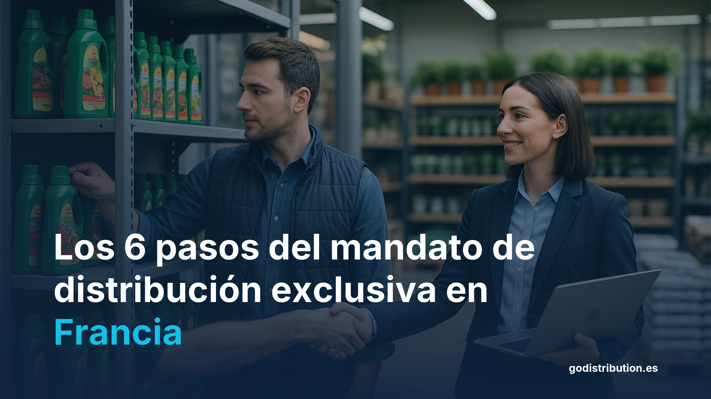 Guía paso a paso mandato distribución exclusiva Francia jardinería bricolaje négoce