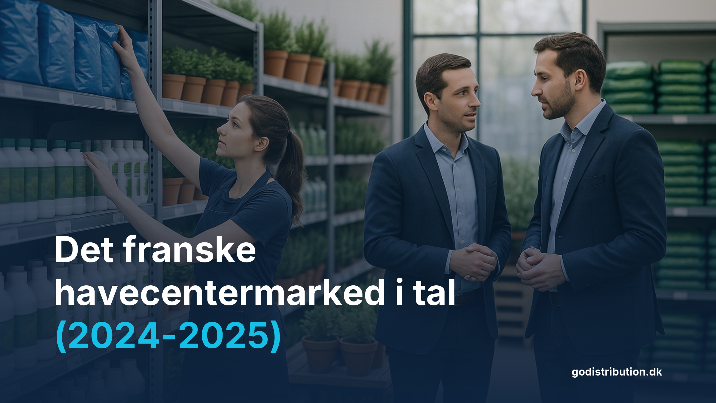 Infografik om det franske havecentermarked 2024: nøgletal for producenter der vil distribuere til havecentre i Frankrig