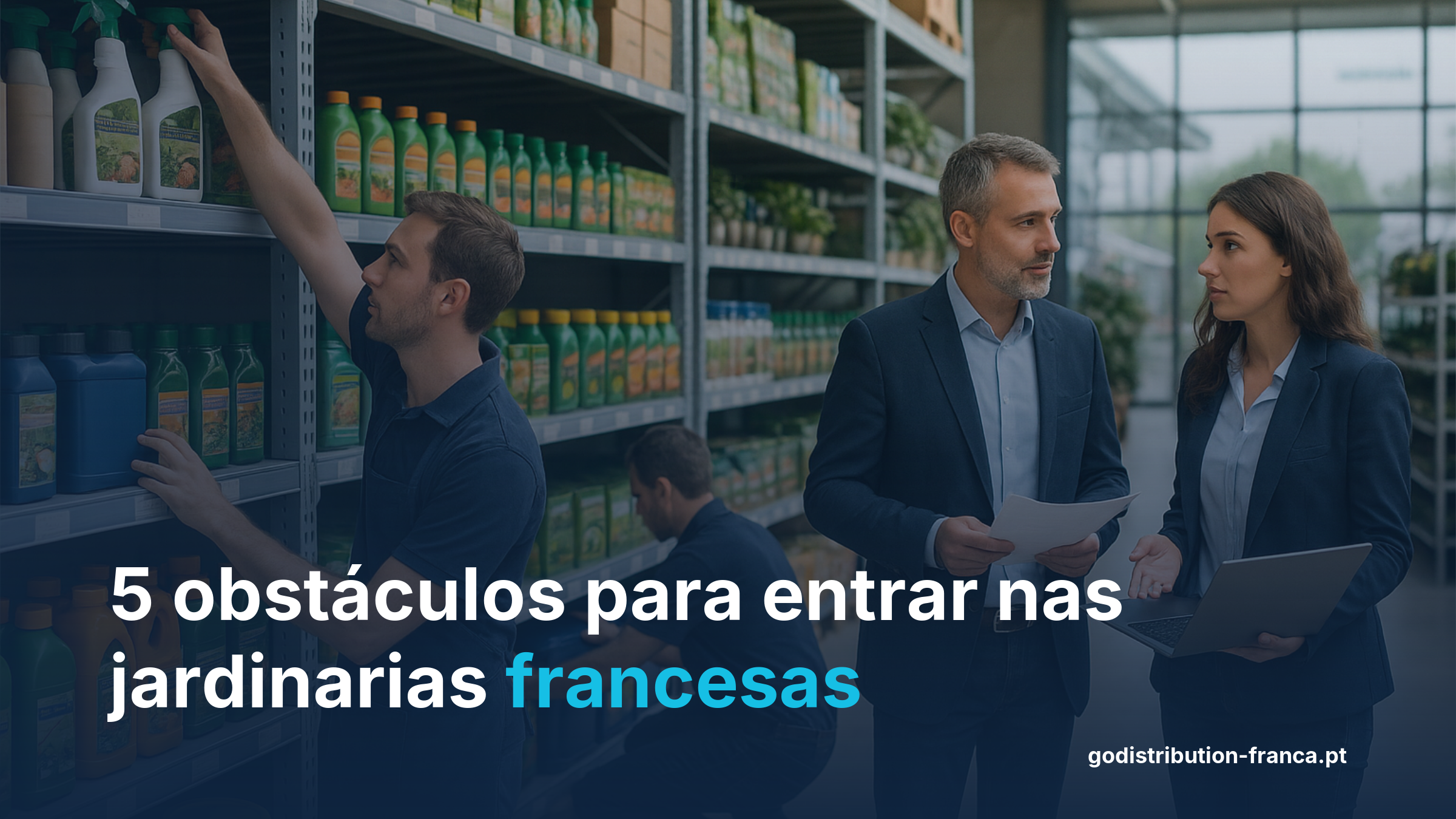 Infografia sobre os 5 obstáculos para vender em garden centers franceses com agente comercial